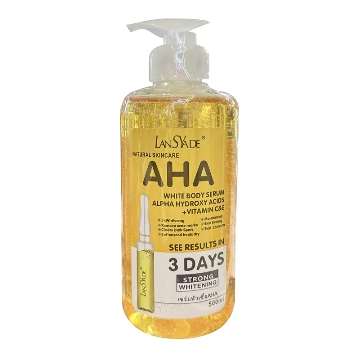 LanSYade AHA White Body Serum Alpha Hydroxy Acids + Vitamin C & E |