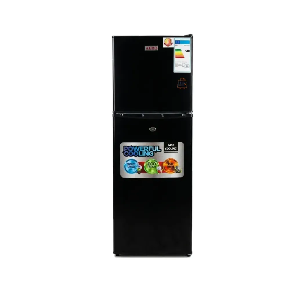 Aero Double Door Refrigerator 220L |ARD-220BLK & SLV (Black)