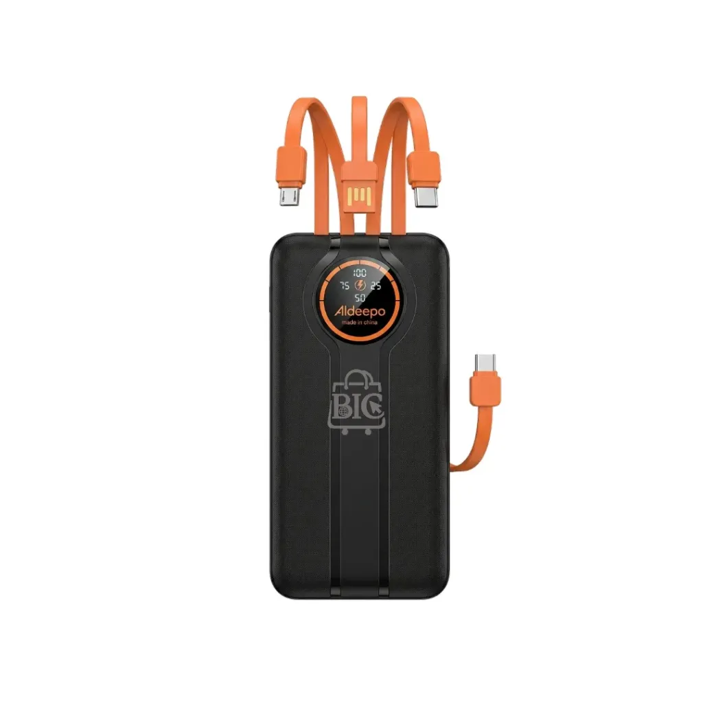 Aldeepo Power Bank 10000mAh with Built-in Multi Cables & Digital Display |AD-P109 Pro