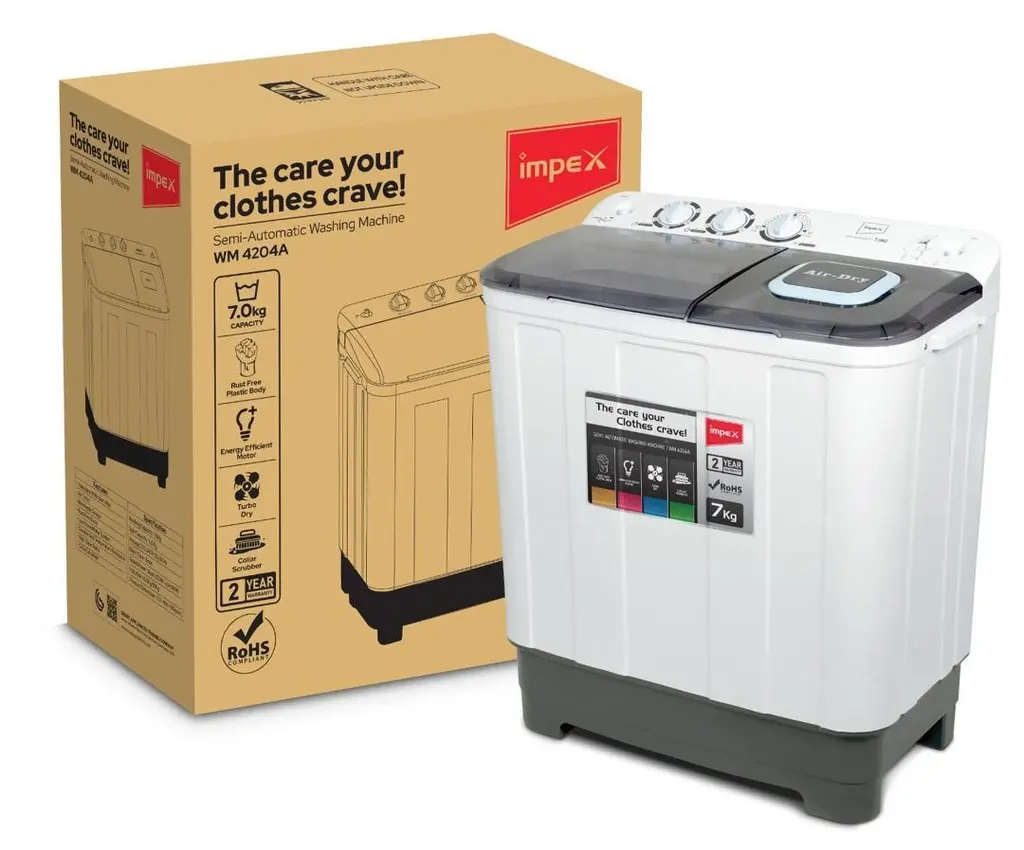 Impex Twin Tub Washing Machine 7Kg |WM-4204A