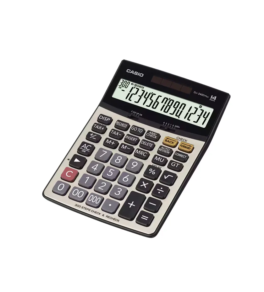 Casio Desktop Calculator 300 Steps Check & Recheck 14 Digits |DJ-240D Plus